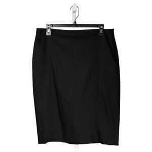 Zanella Women's Skirt Black Wool Stretch Lined Knee Length Pencil Italian 12